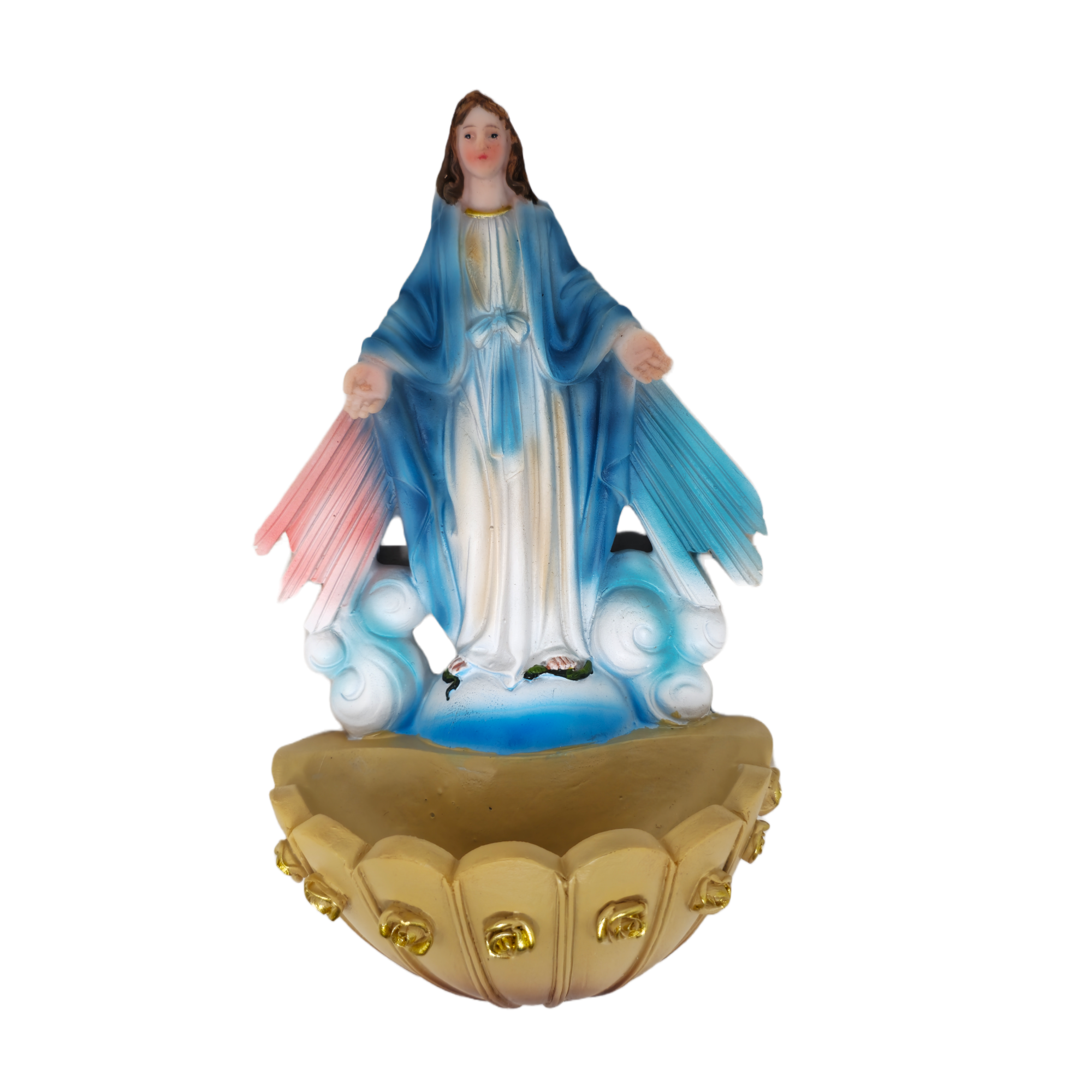 Virgen Milagrosa Wall Plaque Holy Water Holder