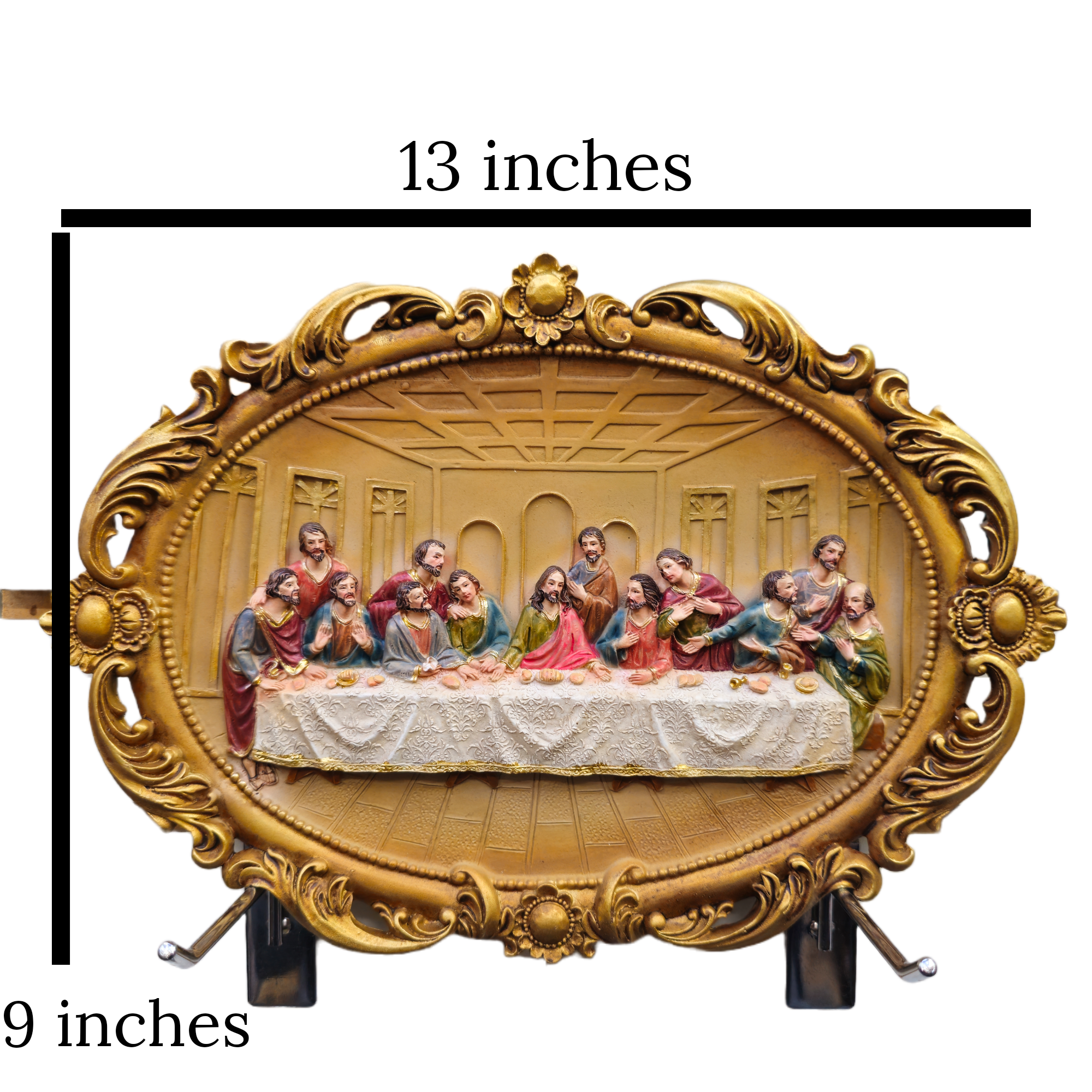 Divine Last Supper Pregamino: Symbolic Religious Home Decor for Hope and Faith - 13 Inch Resin Wall Art"