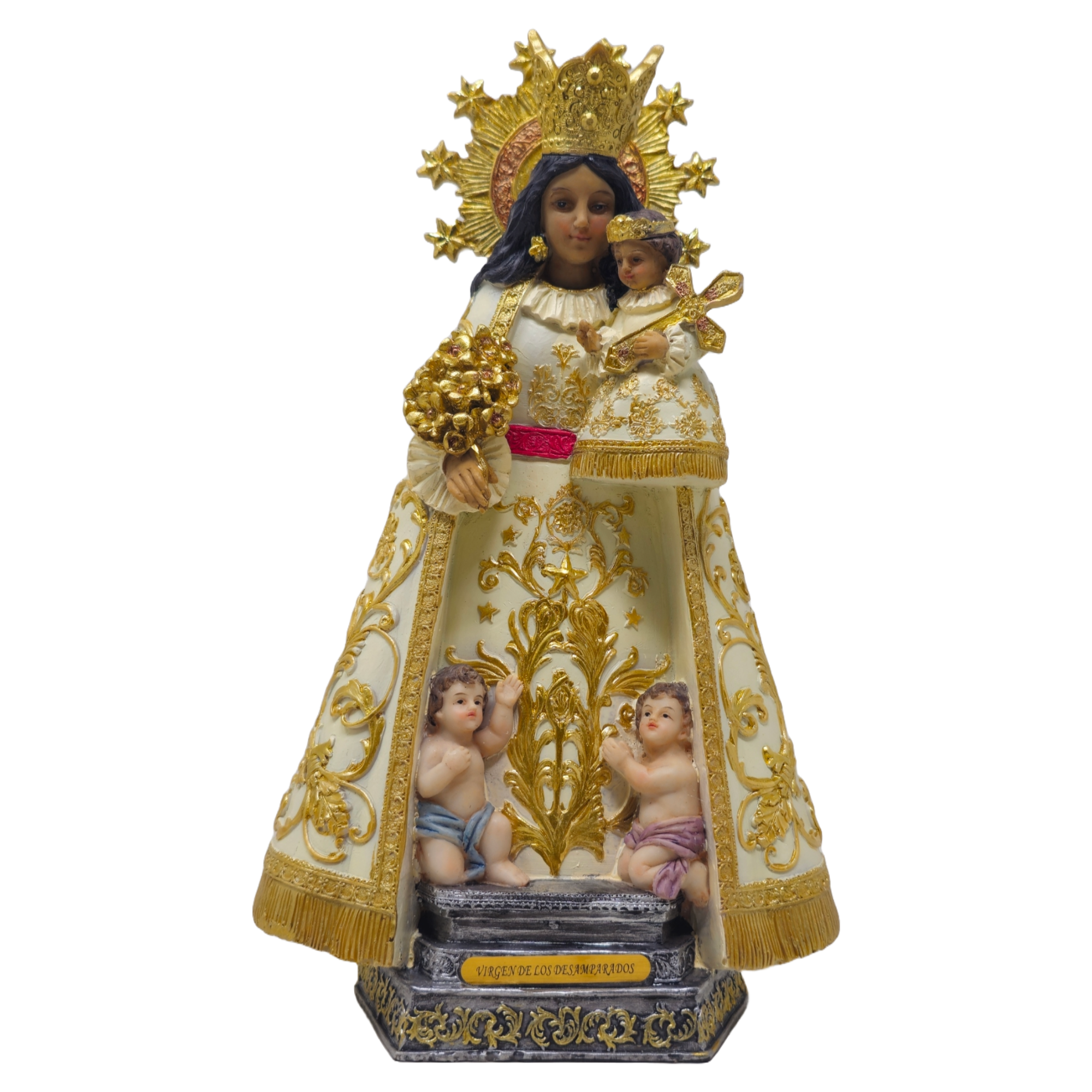 Virgen de los Desamparados 12-Inch Statue – Our Lady of the Forsaken, Resin Material, Ideal for Home Decor, Catholic Gifts, Church Altars