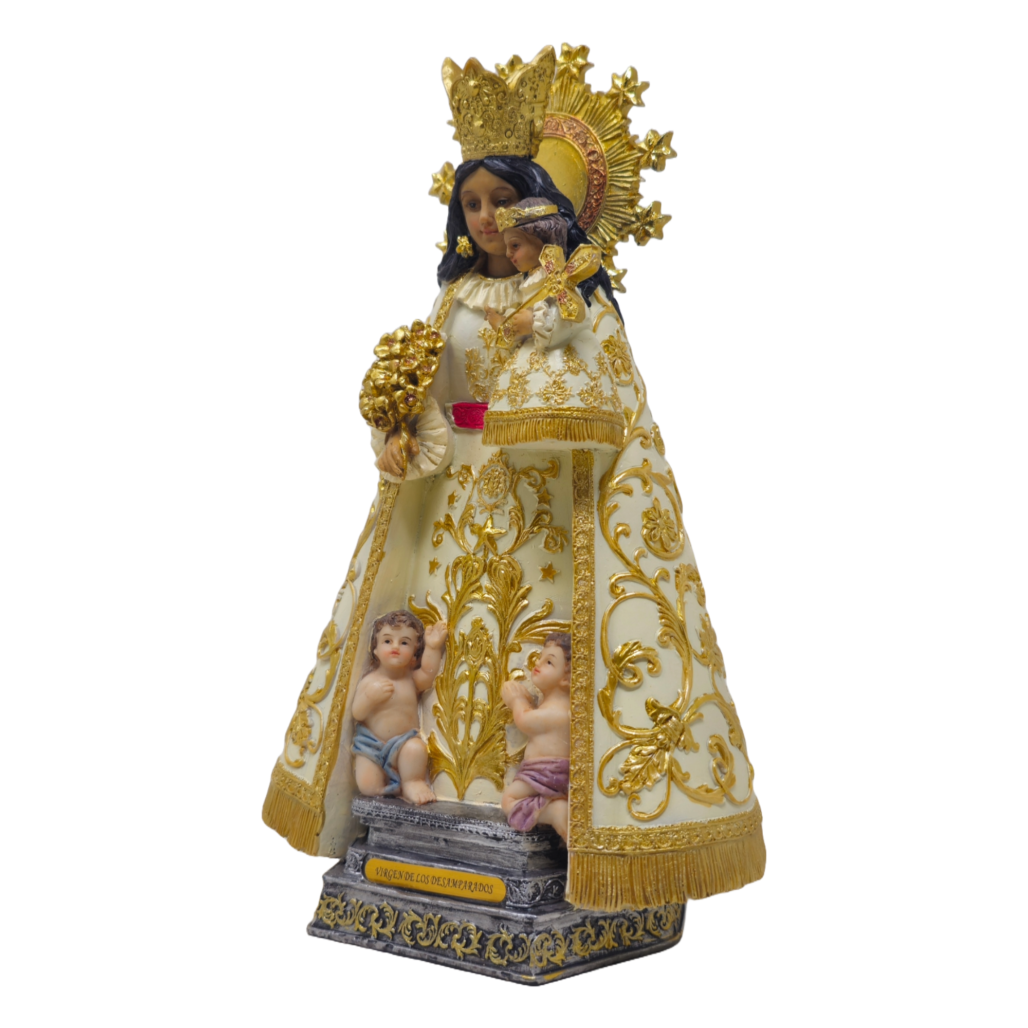 Virgen de los Desamparados 12-Inch Statue – Our Lady of the Forsaken, Resin Material, Ideal for Home Decor, Catholic Gifts, Church Altars