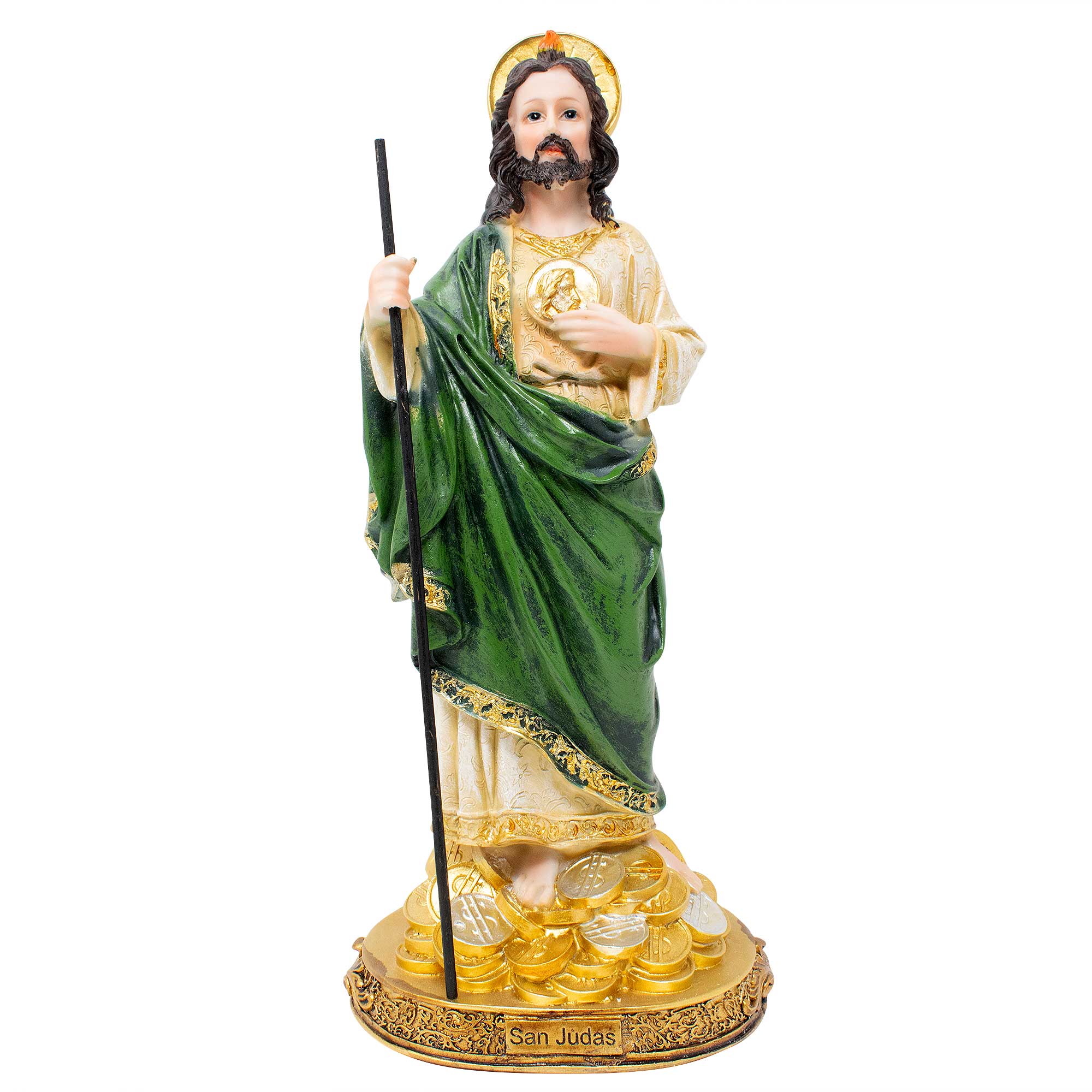 San Judas Religious Statue – Saint jude 12 Inches with Coins