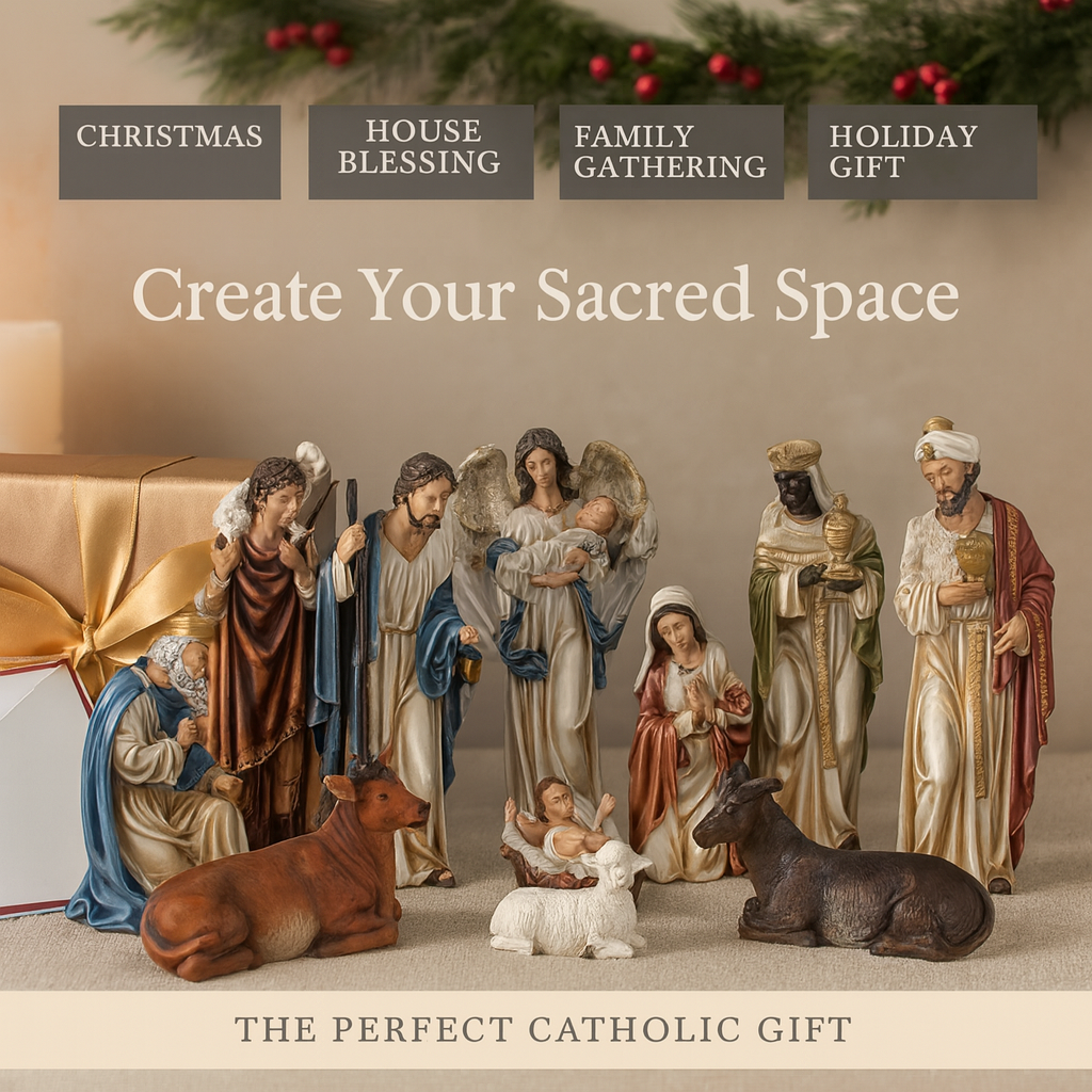 Nativity Set / Nacimiento de Navidad – Complete 12-Piece Christmas Resin Figurines – 12" Catholic Religious Set for Home, Church & Holiday Décor