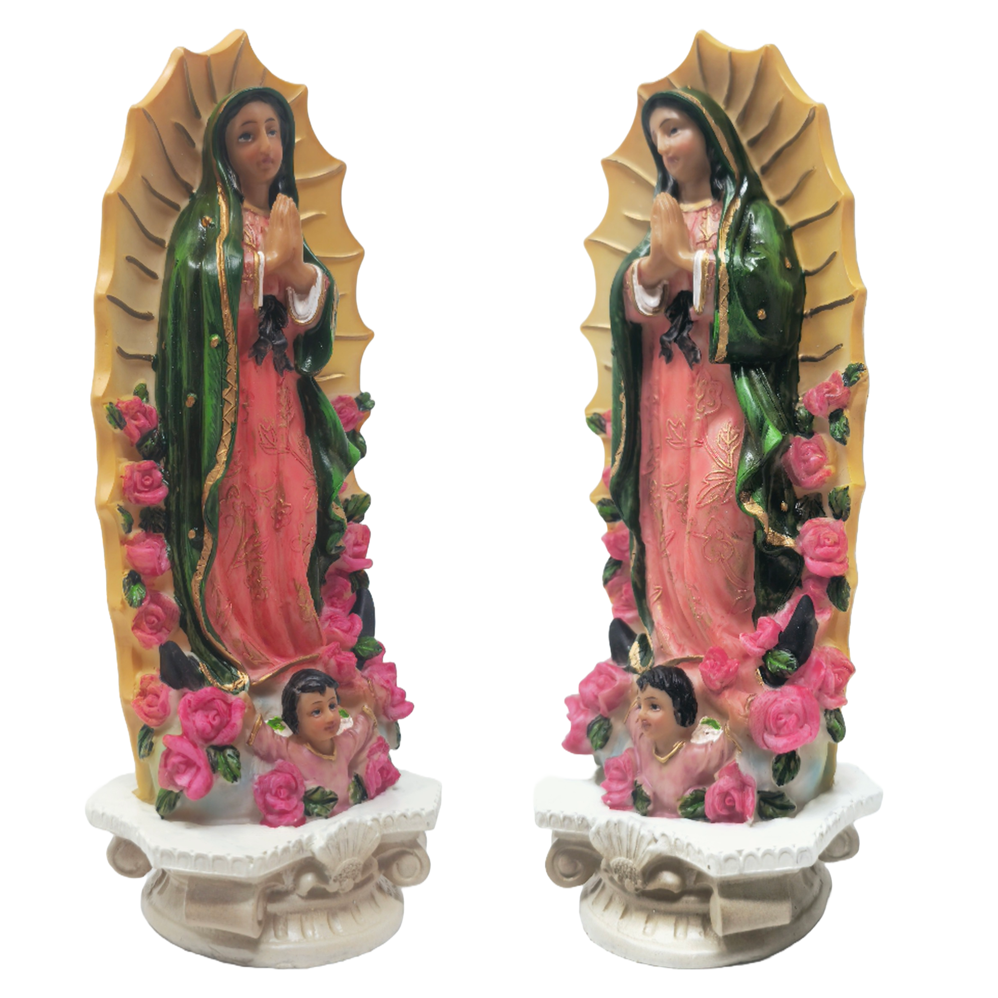 Lady of Guadalupe Statue – Virgen de guadalupe 8-Inch Religious Figurine – Durable Resin for Home Altar, Prayer Space, or Gift