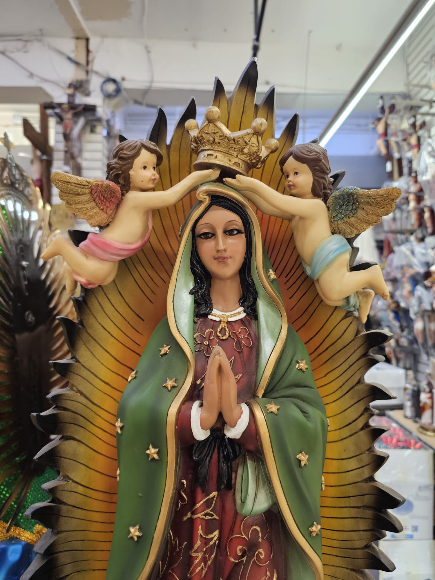 36-Inch Lady of Guadalupe Statue - Exquisite Virgen de Guadalupe Figurine for Devotional Spaces