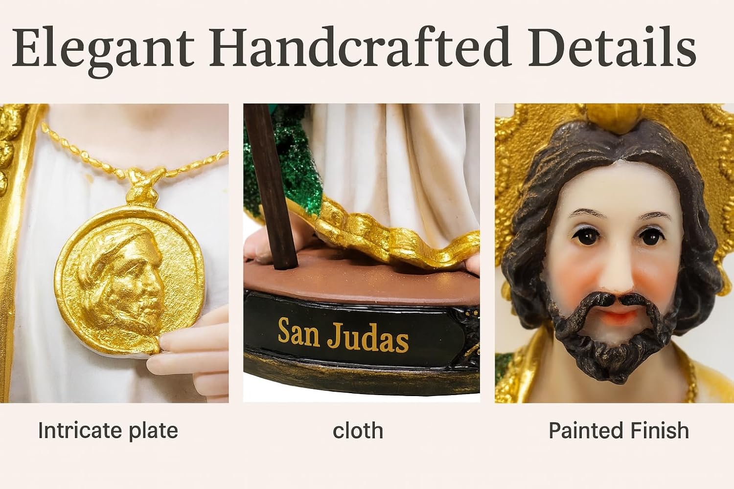 St. Jude Green Cloth Statue – 24″ inches Resin | San Judas Tadeo Figura Católica | Patron Saint of Hope | Religious Statue for Church, Home, and Gifts - 25491-24''