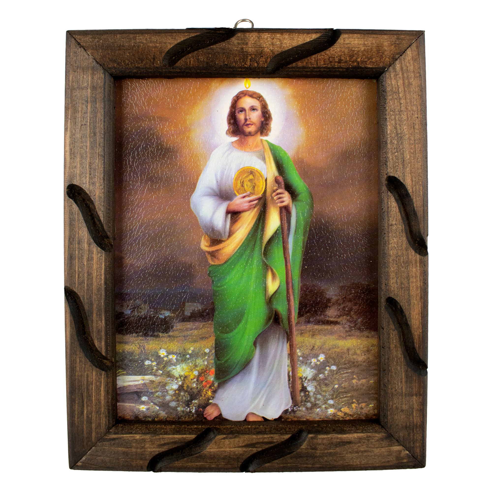 Saint Judas - Rustic Frame, cuaddro rustico 12x10 inches