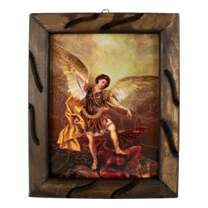 St. Michael Essence - Rustic Frame, cuadro rustico 12x10 inches