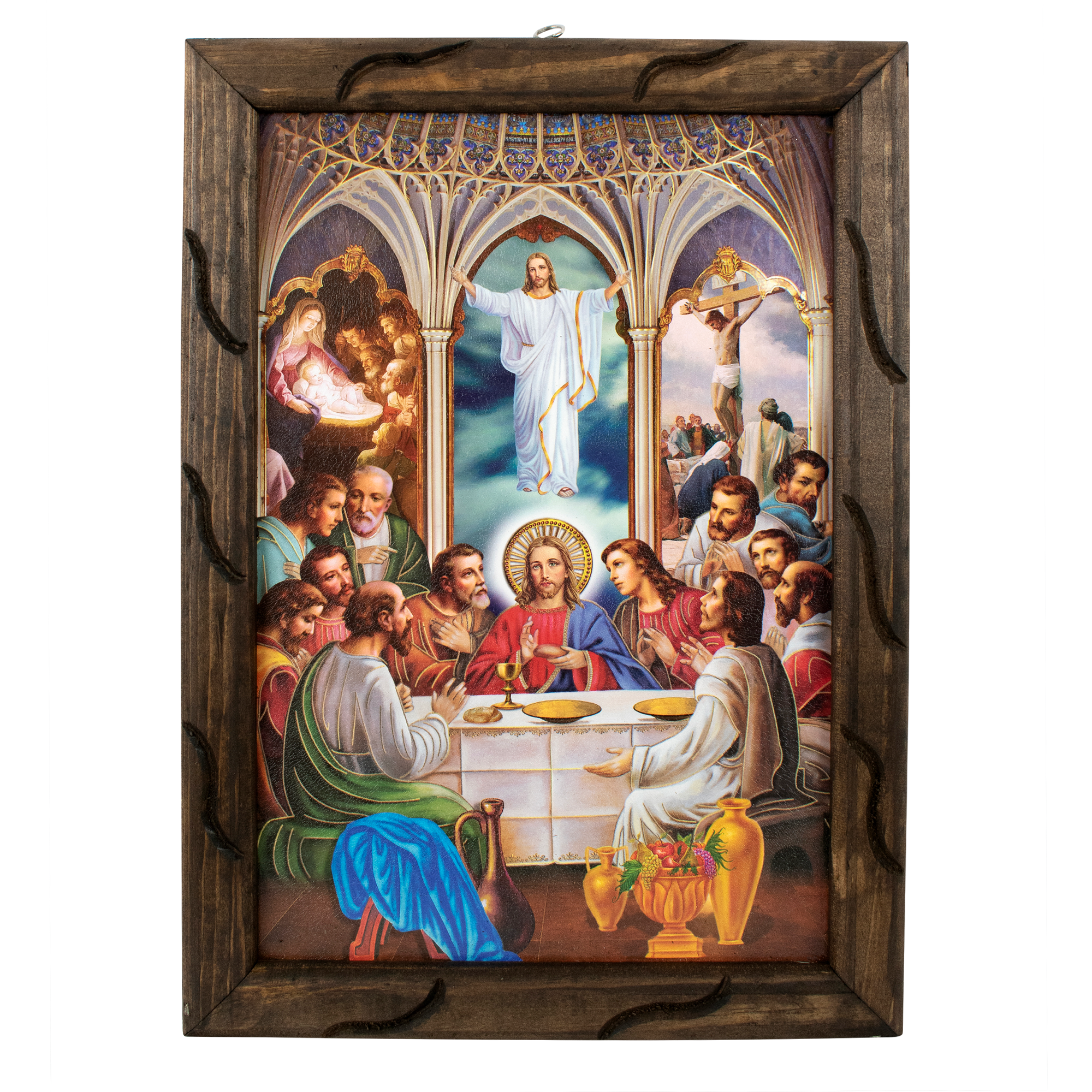 Sacred Last Supper – Rustic Frame 25023-15