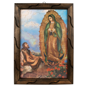 Lady of Guadalupe - Rustic Frame, virgen de guadalupe cuadro rustico 18x13 inches