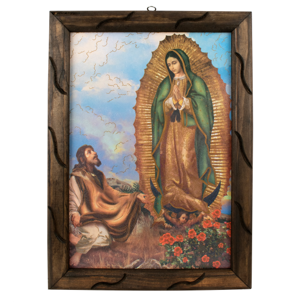 Lady of Guadalupe - Rustic Frame, virgen de guadalupe cuadro rustico 18x13 inches
